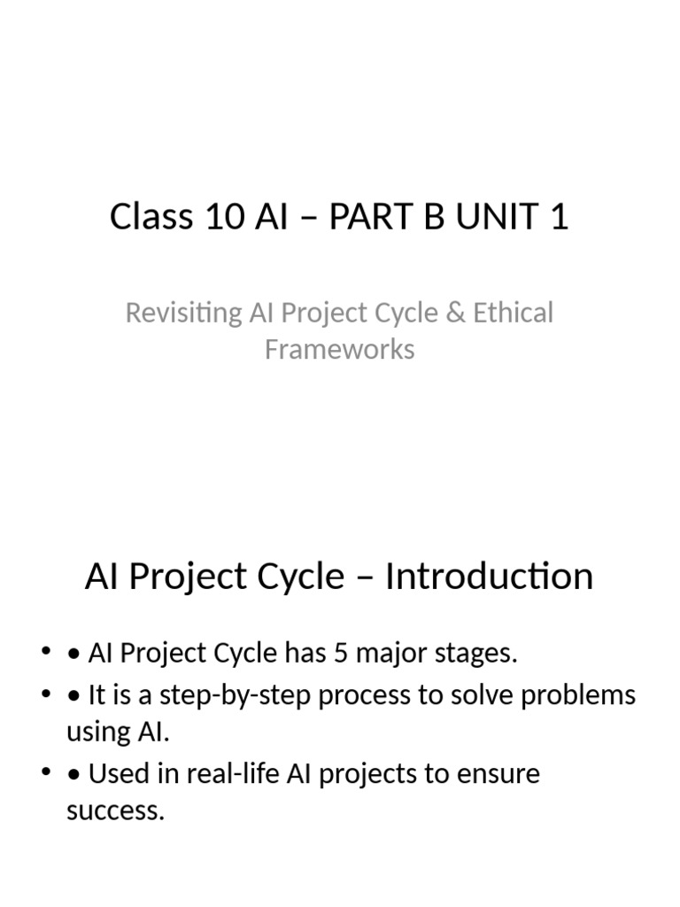AI Project Cycle & Ethics Overview | PDF