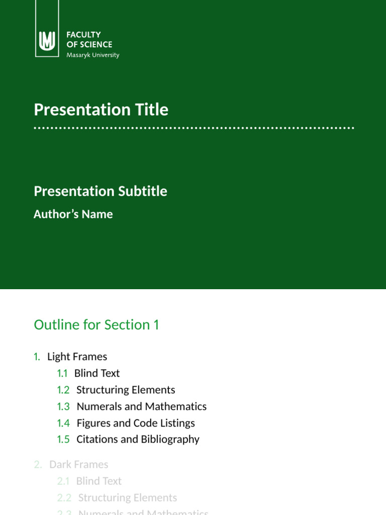 LaTeX Presentation Structure Guide | PDF | Te X | Typography