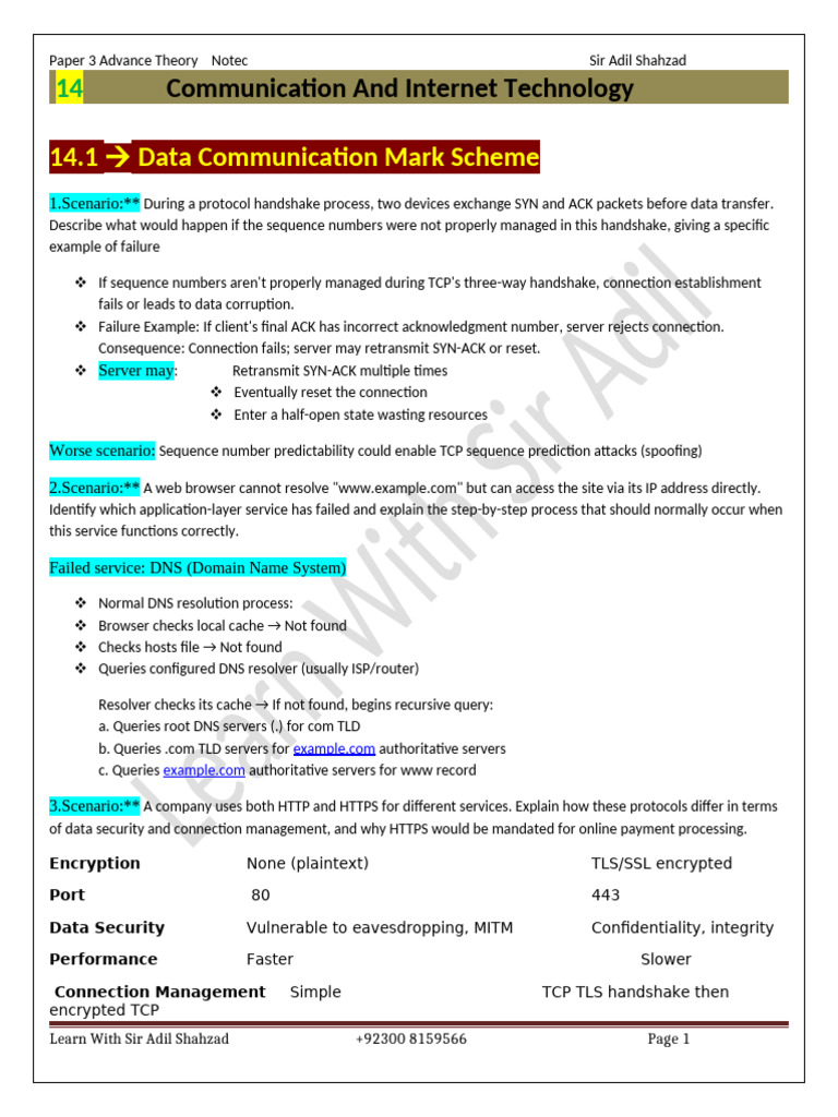 14.1 Data Communication MS | PDF | Transmission Control Protocol ...