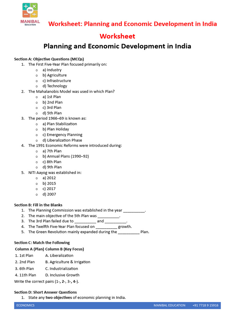 Economic Development Planning in India | PDF | Economies