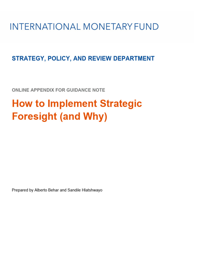 Implementing Strategic Foresight Guide | PDF | Scenario Planning ...