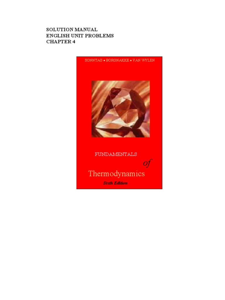 Chapter 4 Solutions Manual: Thermodynamics | PDF | Horsepower | Heat ...