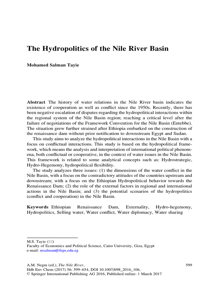 Nile River Basin Hydropolitics Analysis | PDF | Nile | Ethiopia