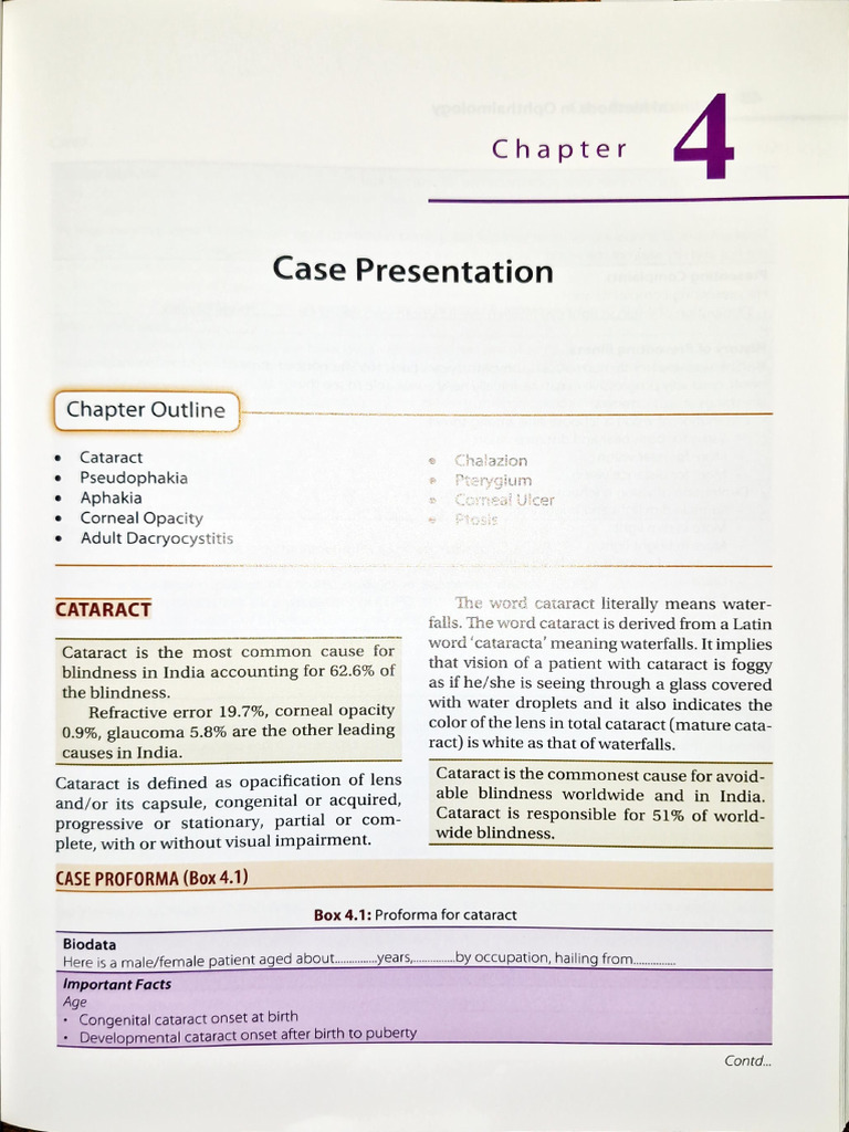 Cataract Case Sheet Proforma | PDF