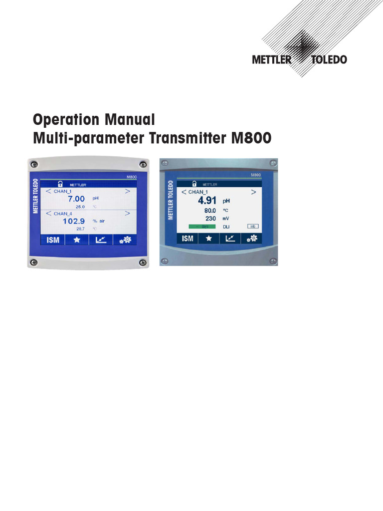 M800 Multi-Parameter Transmitter Manual | PDF | Carbon Dioxide | Sensor