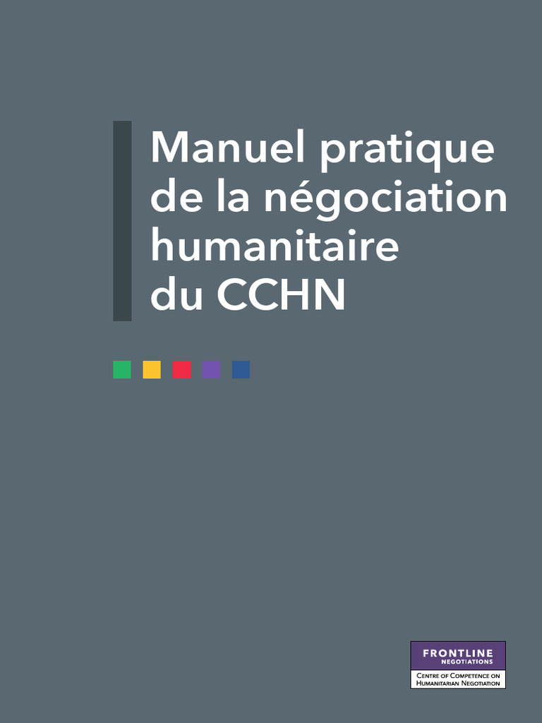 Manuel de Négociation Humanitaire CCHN | PDF | Négociation | Apprentissage