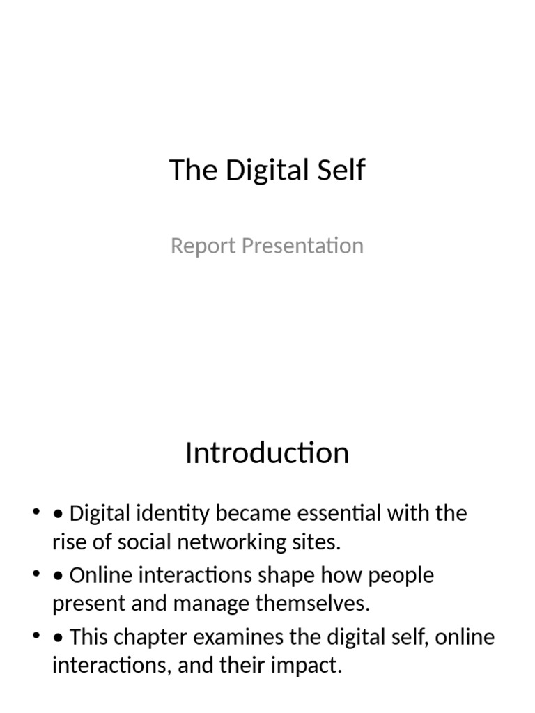 Understanding the Digital Self Online | PDF