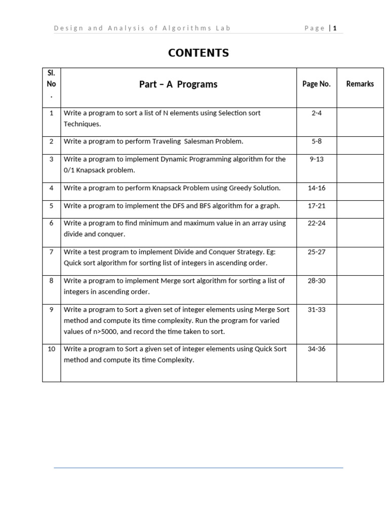 Algorithm Implementation and Analysis Lab | PDF | Time Complexity ...