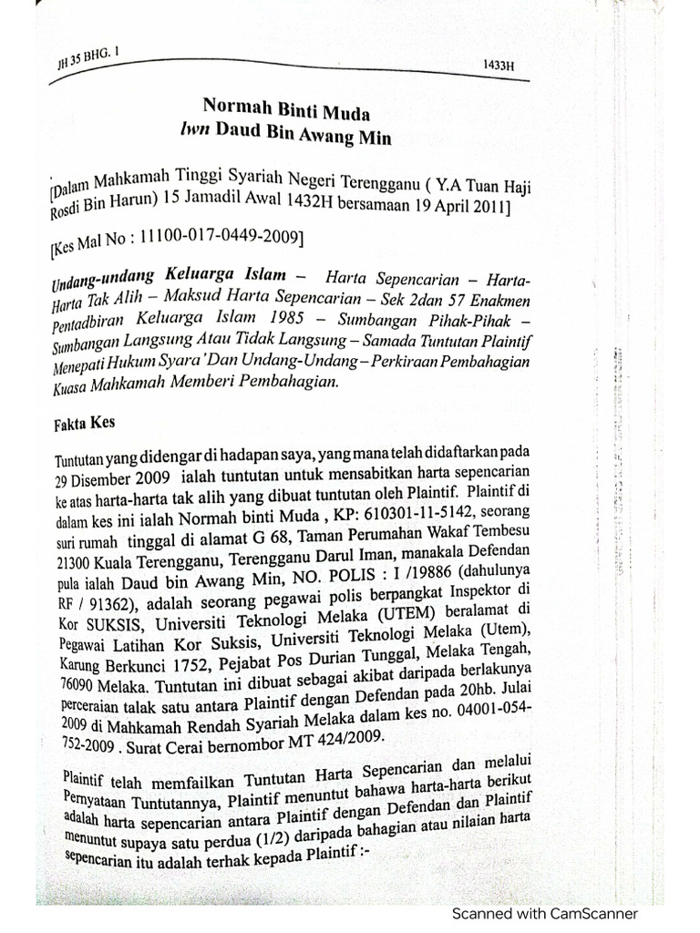 Case Normah Binti Muda V Daud Bin Awang Min | PDF