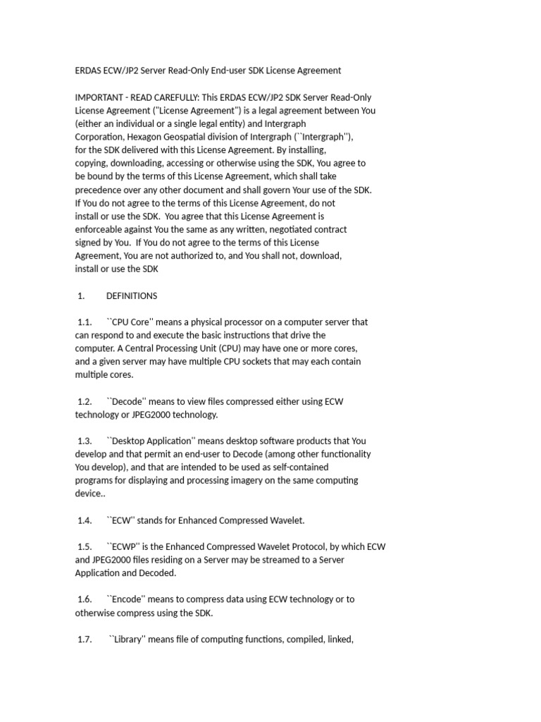 Software License Agreement For MRSID | PDF | Legal Remedy