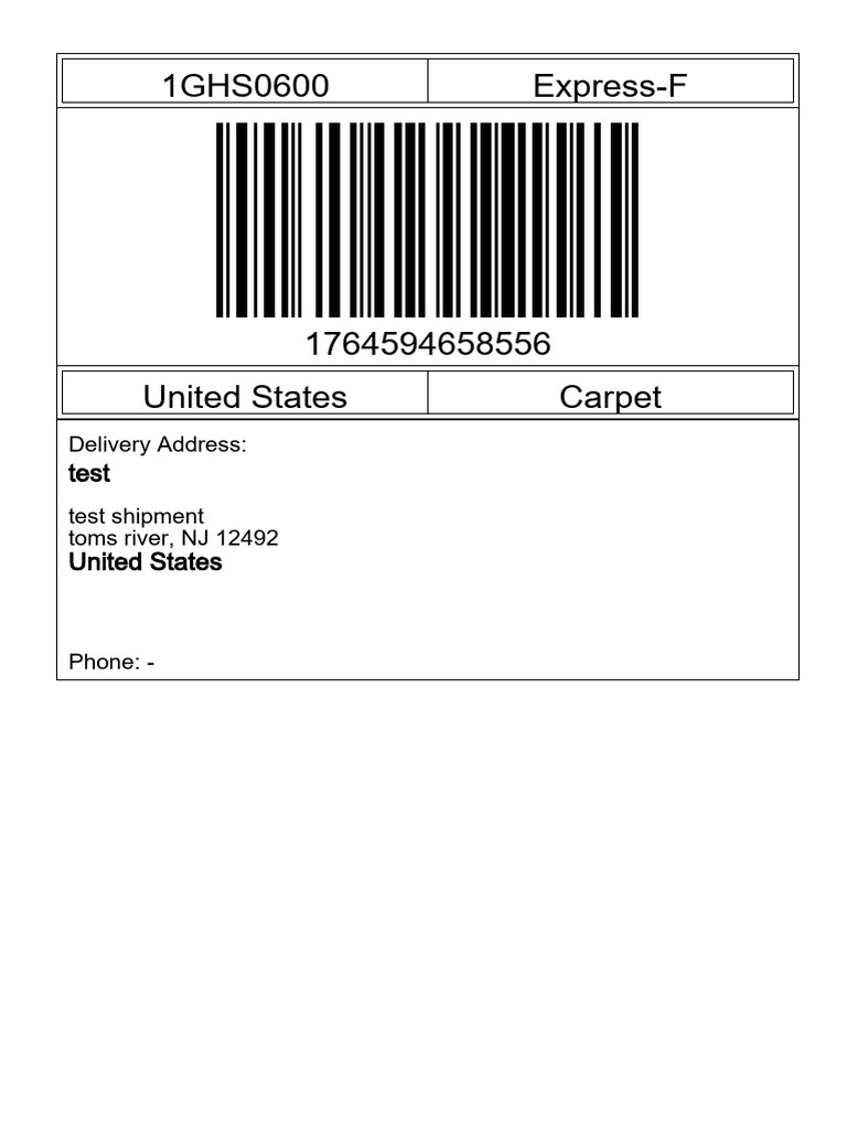 1GHS0600 Express-F: Delivery Address | PDF