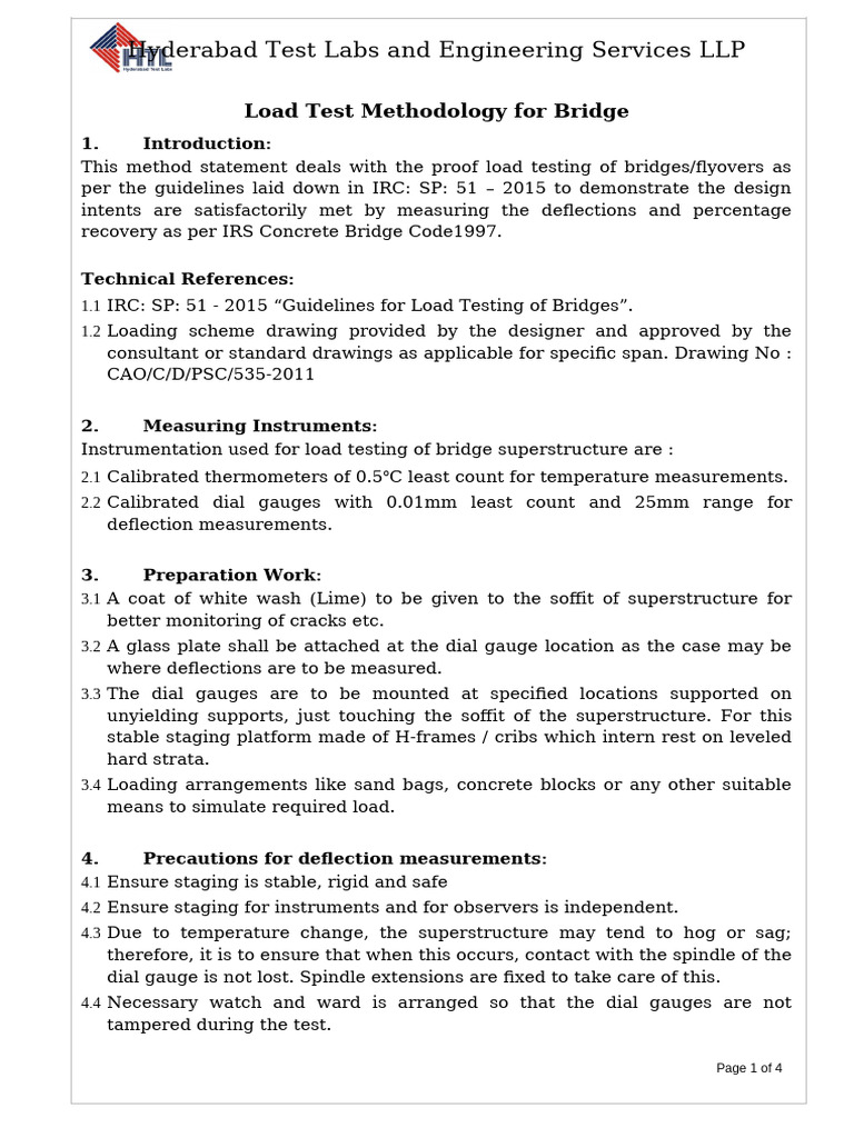 Bridge Load Testing Methodology Guide | PDF | Temperature