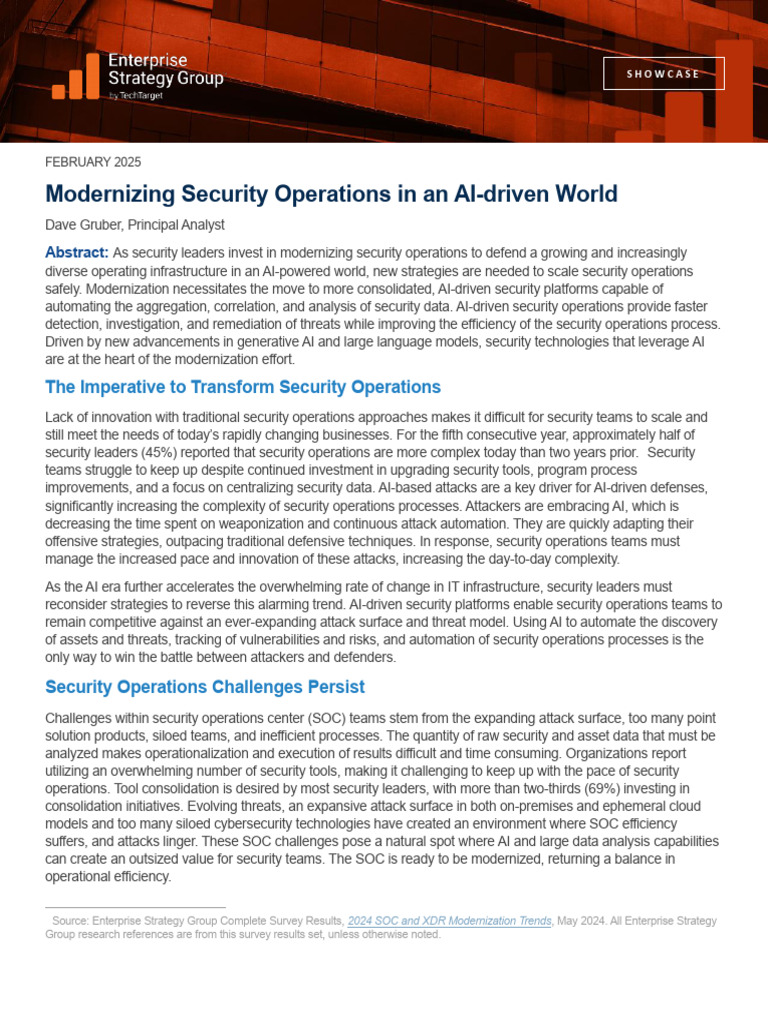 Modernizing Security Operations AI Driven World | PDF | Computer ...