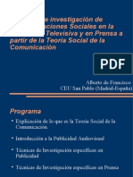Técnicas de investigación de Representaciones Sociales en la Publicidad Televisiva y en Prensa a partir de la Teoría Social de la Comunicación