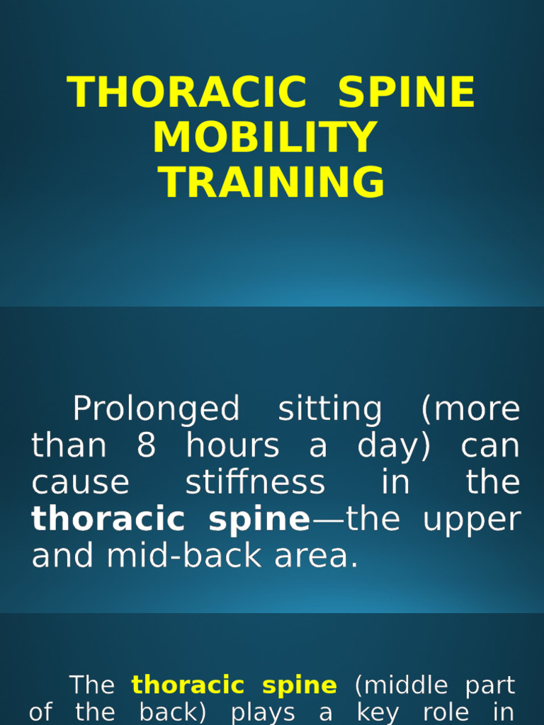 Thoracic Spine Mobility Training Guide | PDF | Thorax | Arm