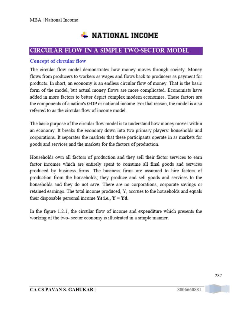 Circular Flow Model of National Income | PDF | Measures Of National ...