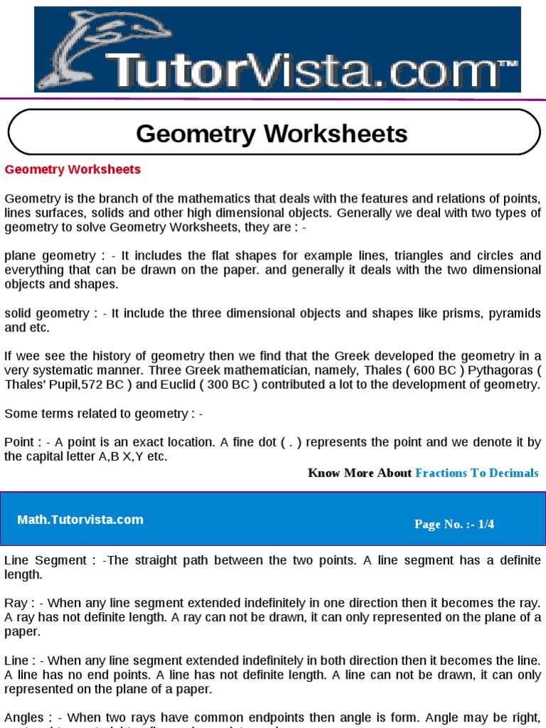 Geometry Basics and Worksheets Guide | PDF