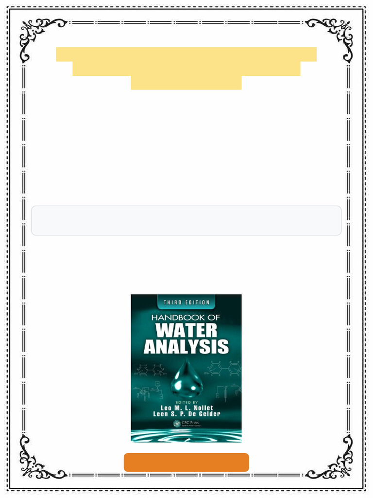 Handbook of Water Analysis Third Edition Leo M.L. Nollet Ebook Detailed ...