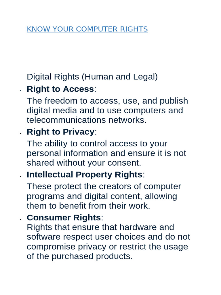 Understanding Your Digital Rights | PDF