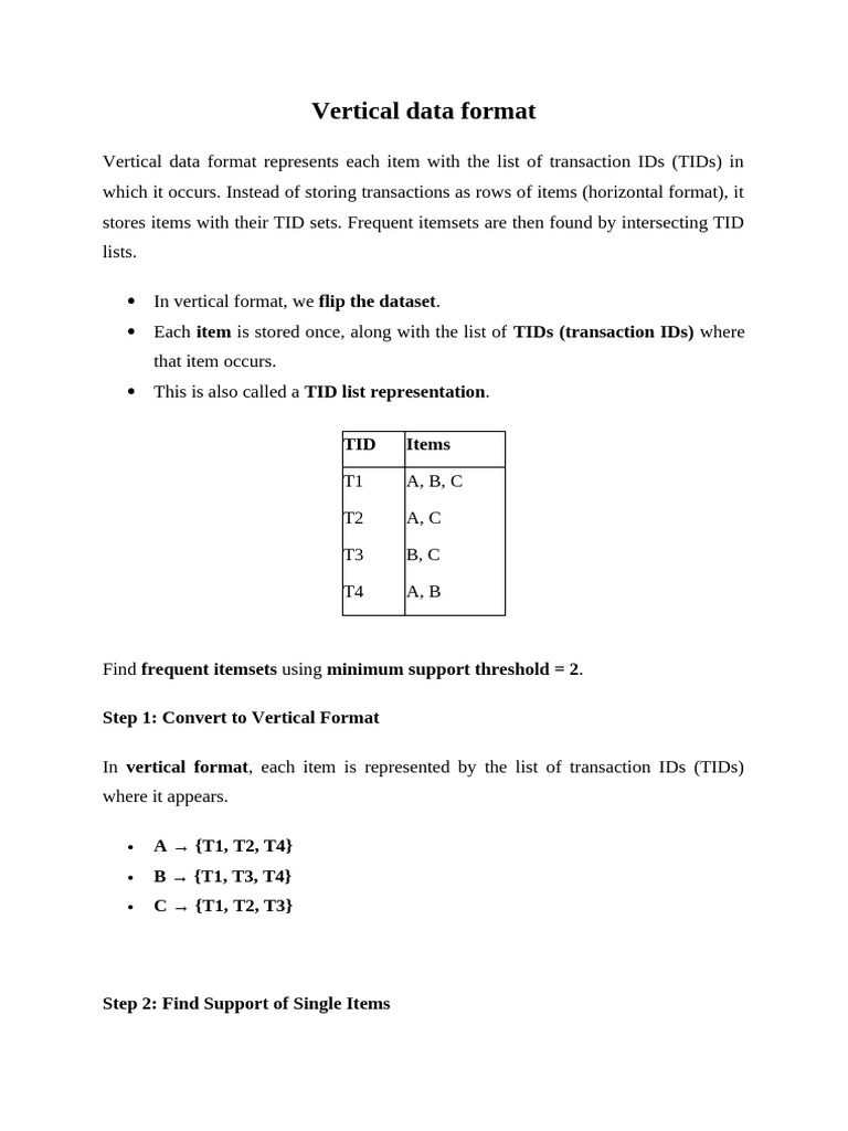 Vertical Data Format | PDF