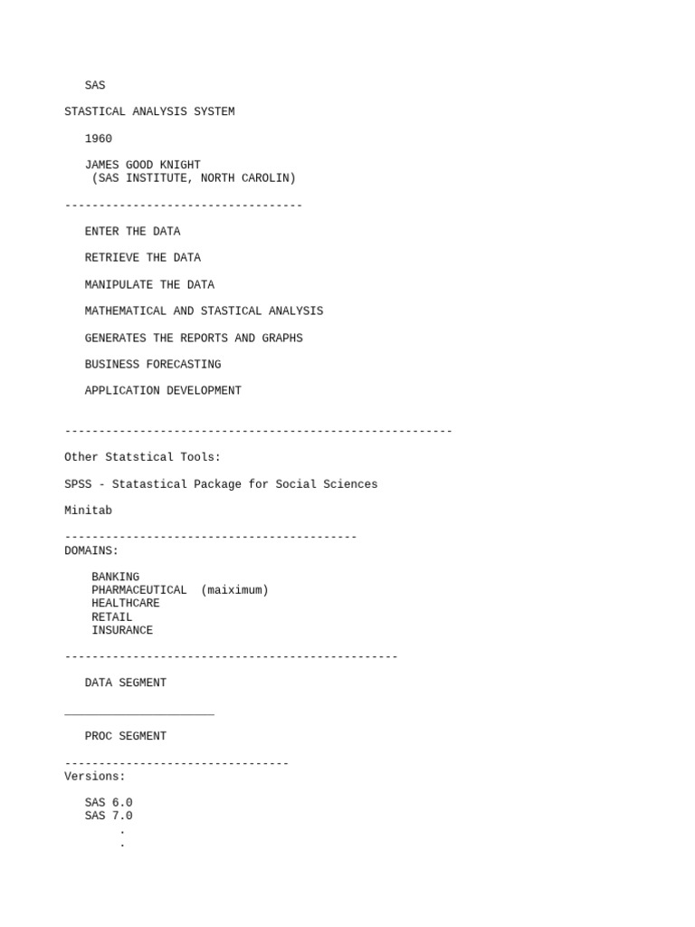 SAS Software Overview and Features | PDF | Sas (Software) | Data Management