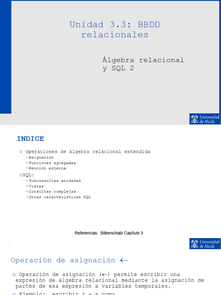 Álgebra Relacional y SQL: Funciones y Vistas | PDF | SQL | Informática