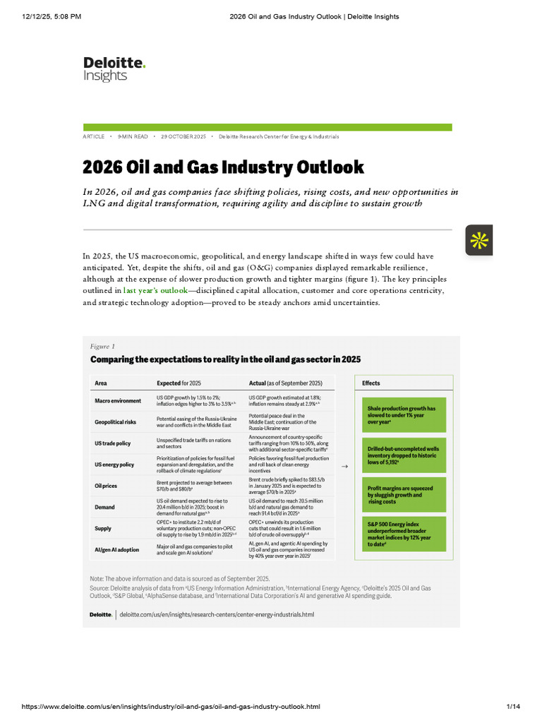 2026 Oil and Gas Industry Trends | PDF | Liquefied Natural Gas ...