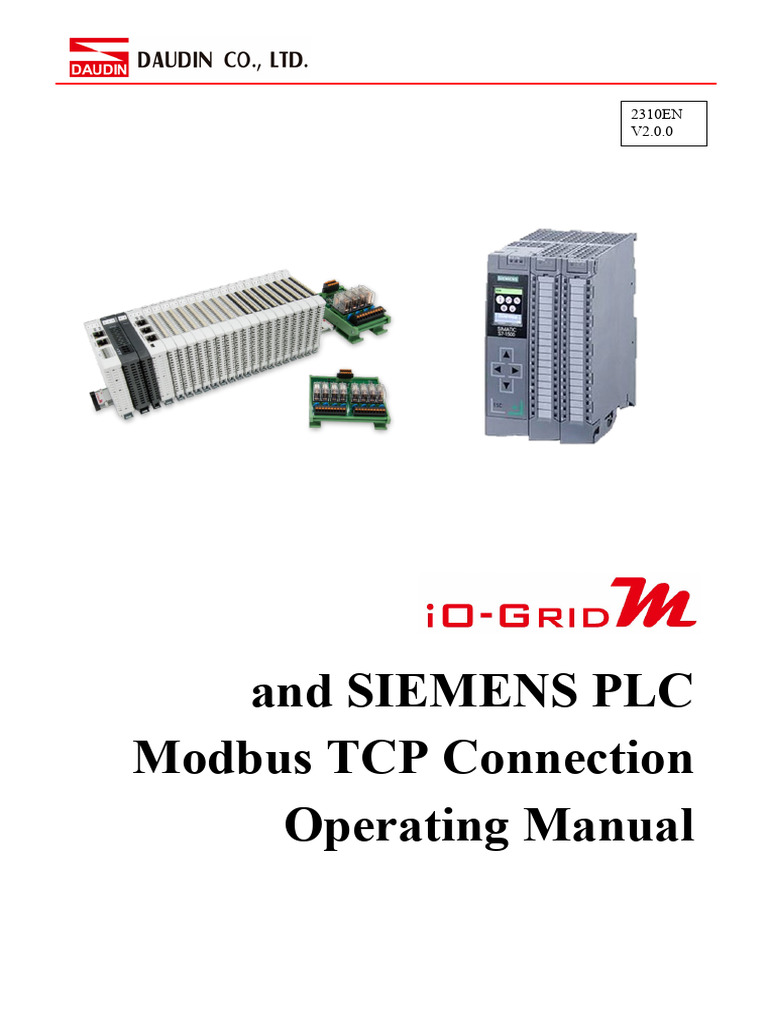 Siemens S7-1500 Modbus TCP Manual | PDF | Programmable Logic Controller ...