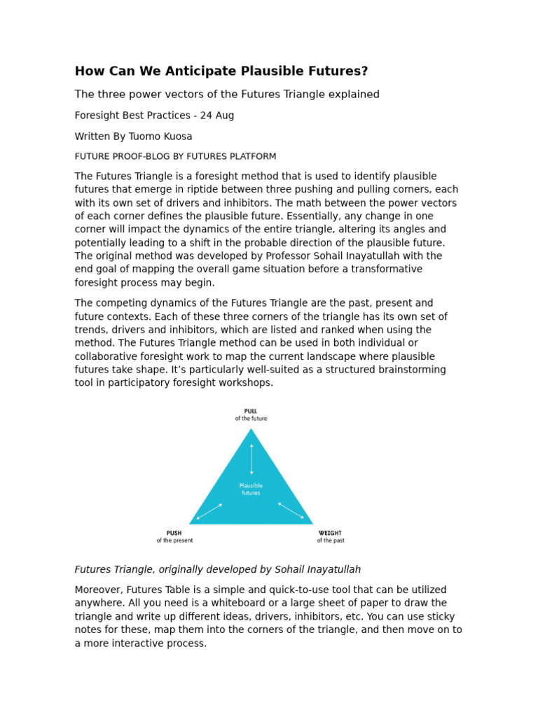 Understanding the Futures Triangle Method | PDF