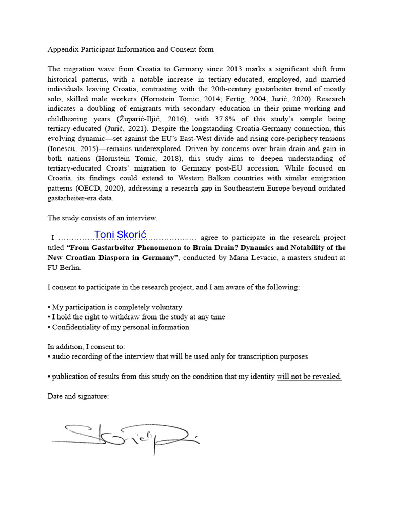 Participant Information and Consent Form | PDF