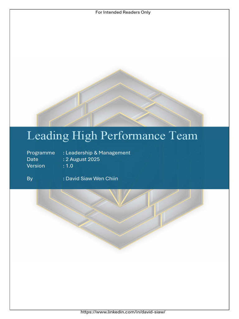 High Performance Team Leadership Guide | PDF | Motivational | Motivation