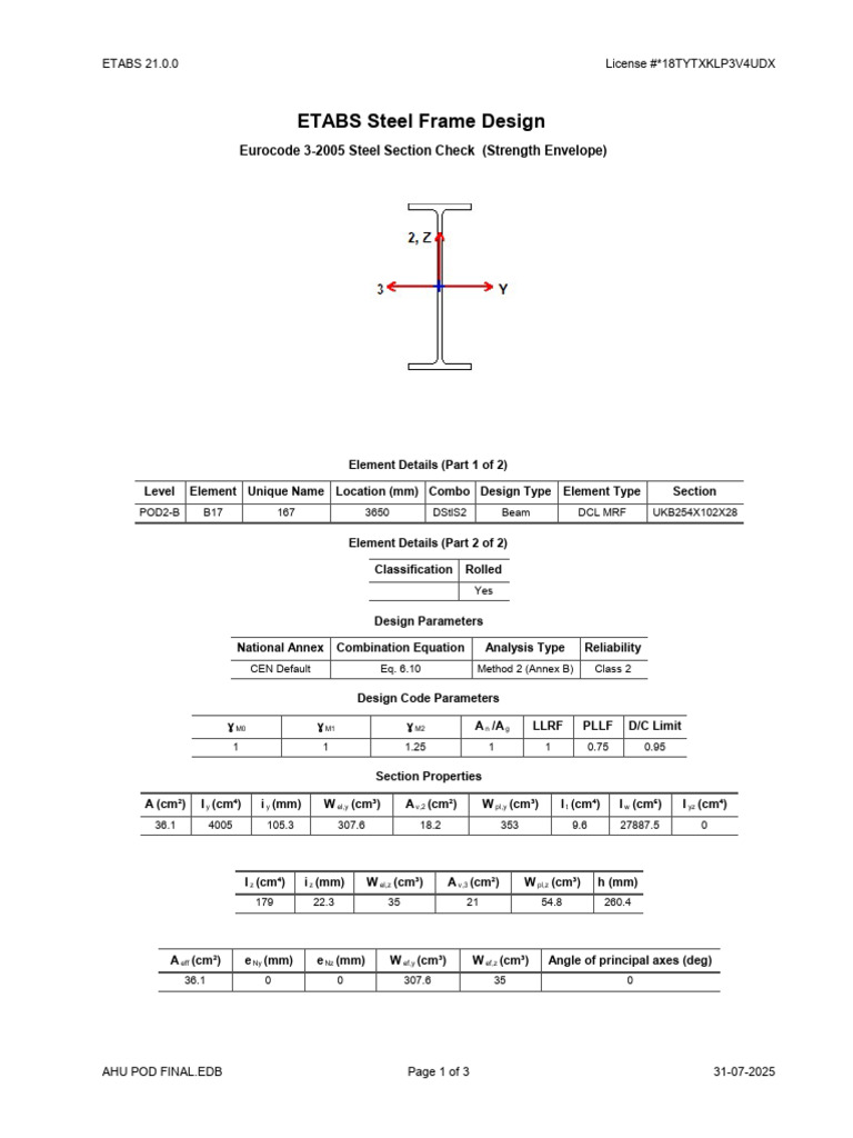 ETABS Steel Frame Design Analysis | PDF | Buckling | Civil Engineering