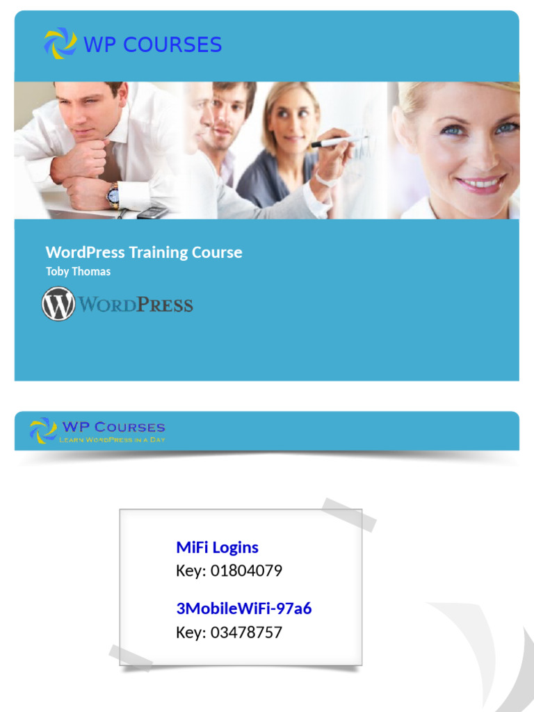 WordPress Training Course Overview | PDF | Word Press | World Wide Web