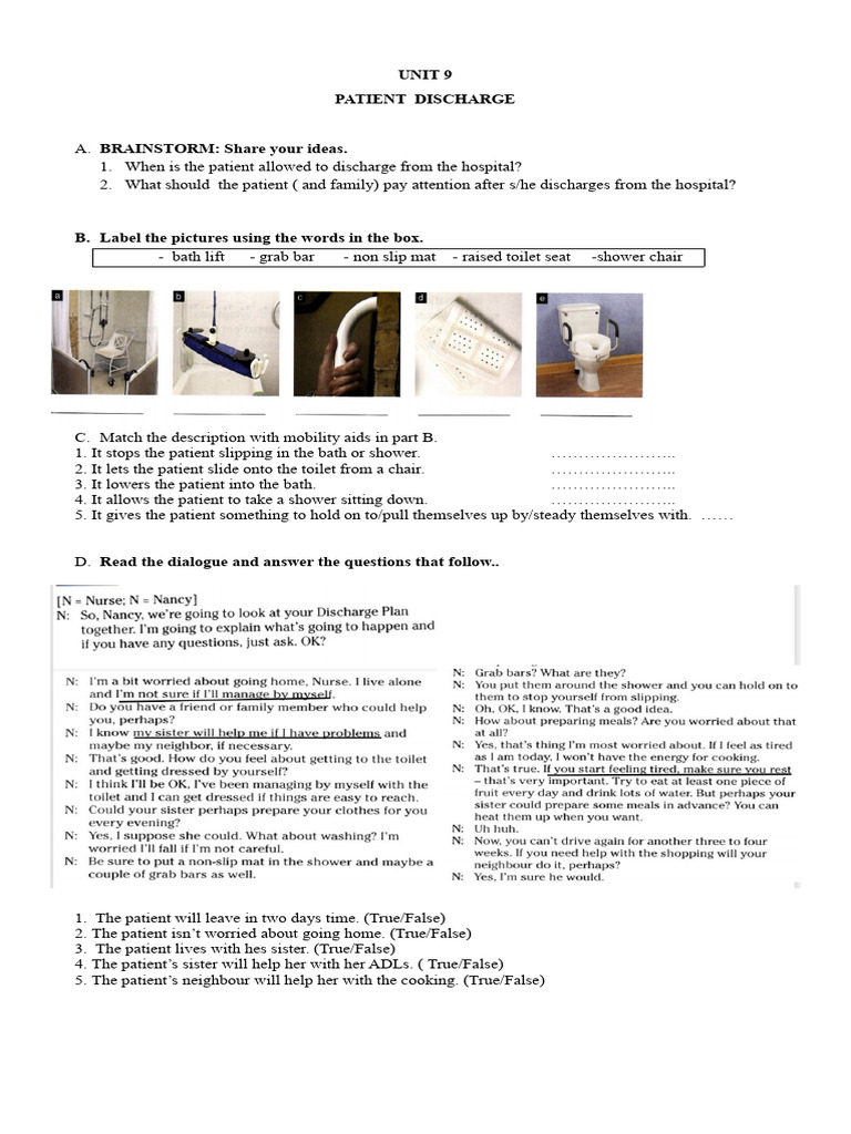 Patient Discharge Guidelines and Aids | PDF | Grammar | Syntax