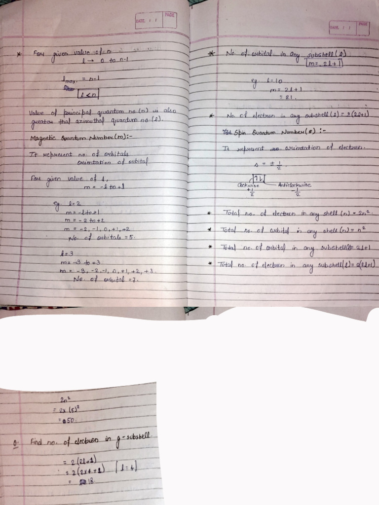 Notes class 11 chemistry | PDF | Electron | Atomic Physics