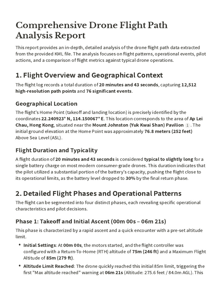 Drone Flight Path Analysis Report | PDF | Unmanned Aerial Vehicle ...