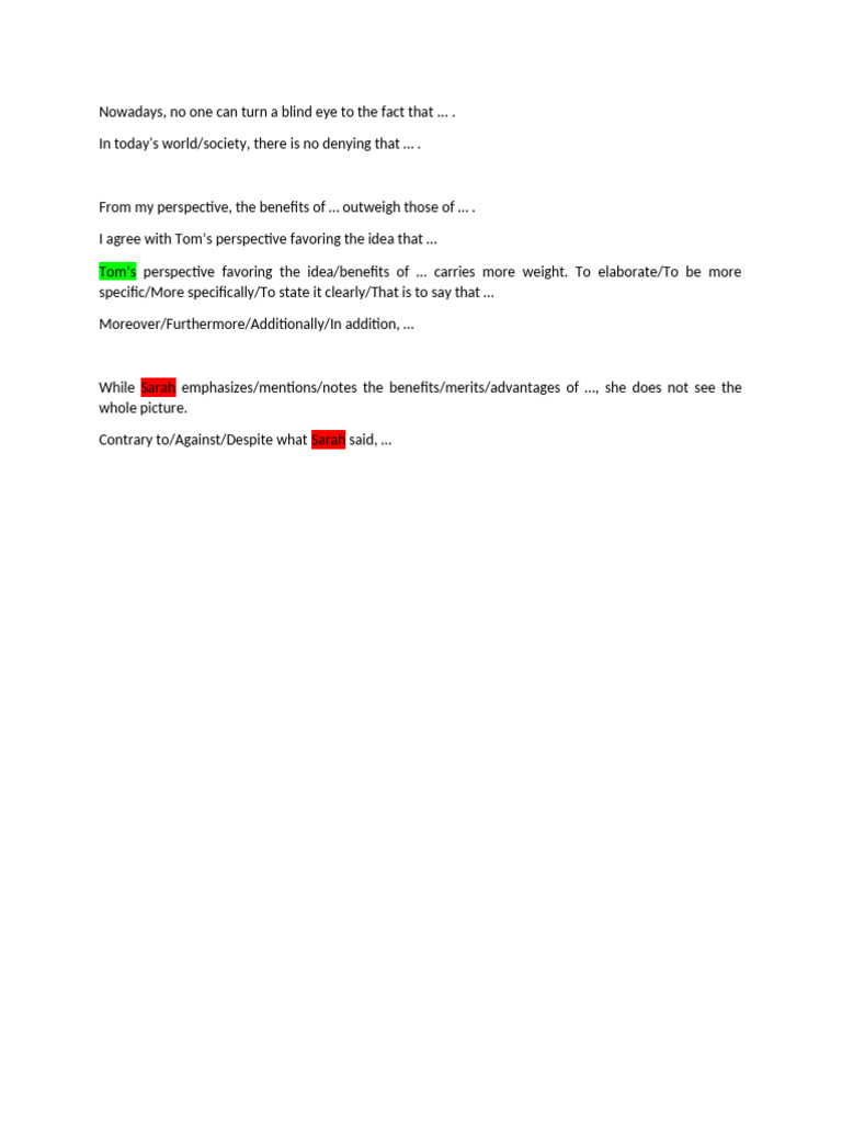 Writing Task2 Template | PDF