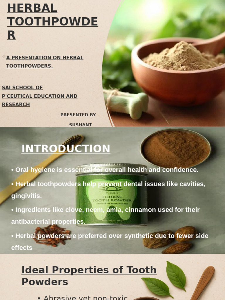 Herbal Tooth Powder Benefits & Preparation | PDF | Oral Hygiene ...