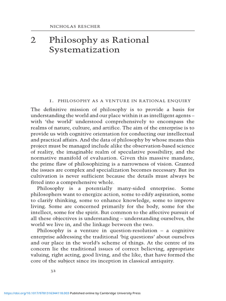 Philosophy as Rational Inquiry Explained | PDF | Rationality | Reason