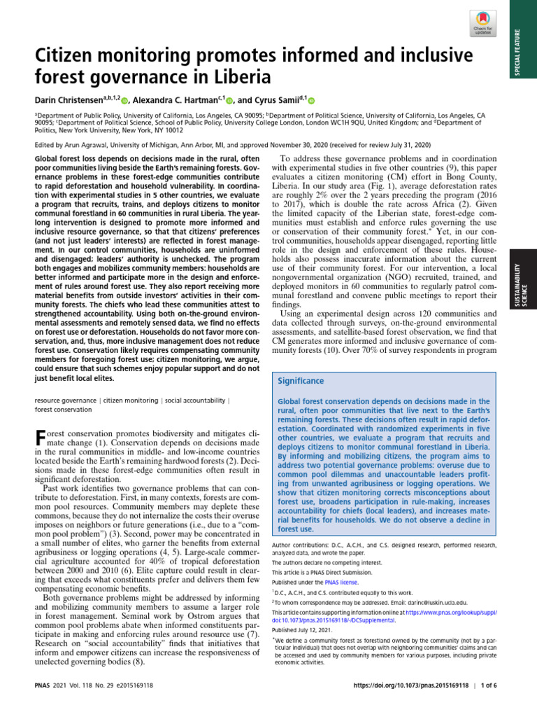 4 Can Community Monitoring Save The Commons Evidence On Forest Use and ...