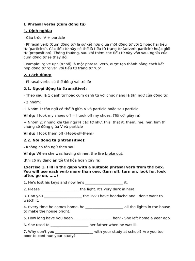 Understanding Phrasal Verbs in English | PDF | Linguistic Typology ...