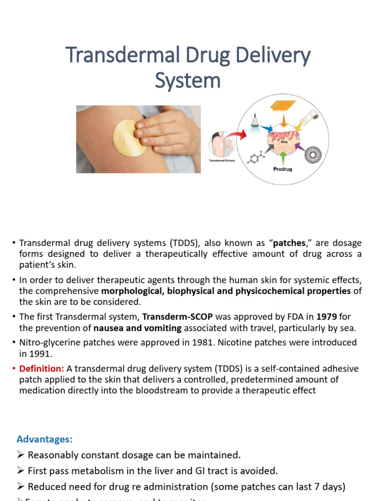 Transdermal Drug Delivery System | PDF | Polymers | Adhesive