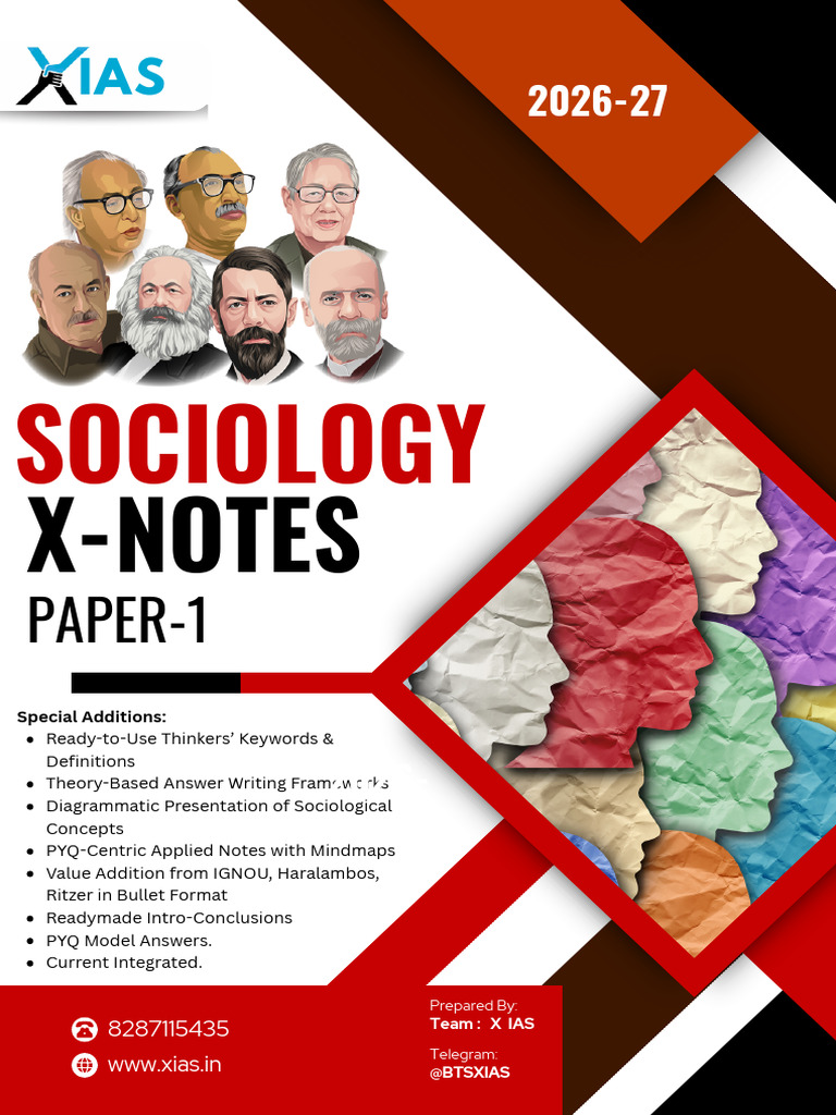 Sociology X-Notes for UPSC Mains 2026 | PDF | Sociology | Émile Durkheim