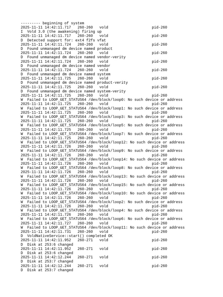 Vold 3.0 Initialization Log | PDF | Software | Operating System Technology