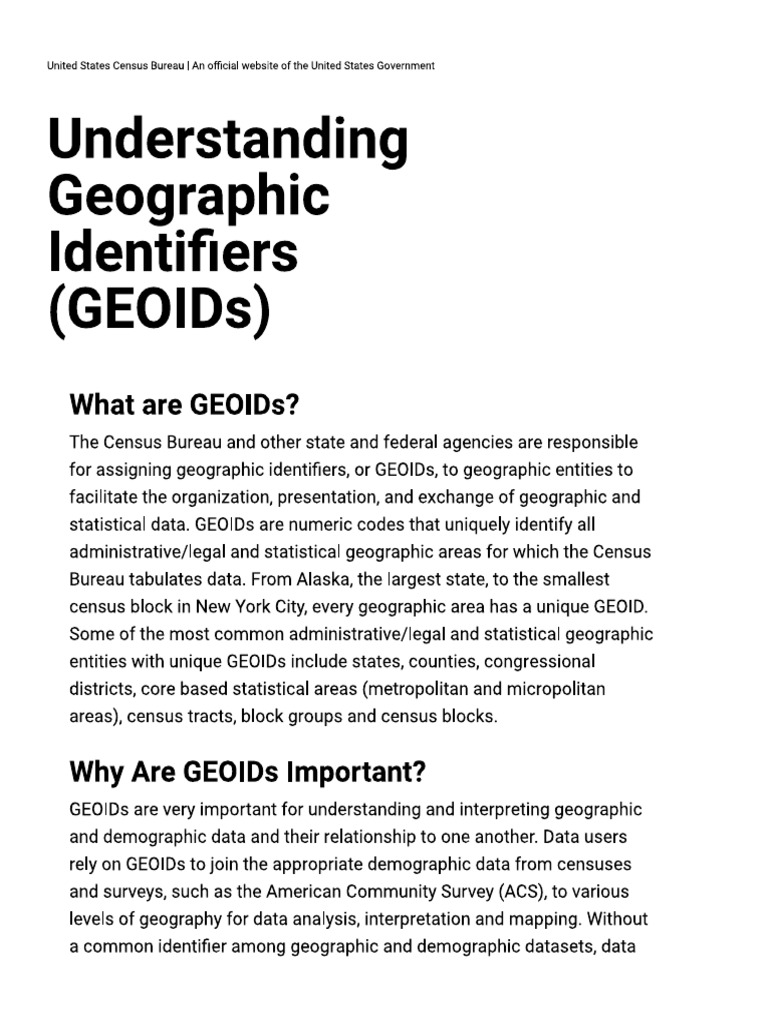 Understanding Geoidentifiers | PDF
