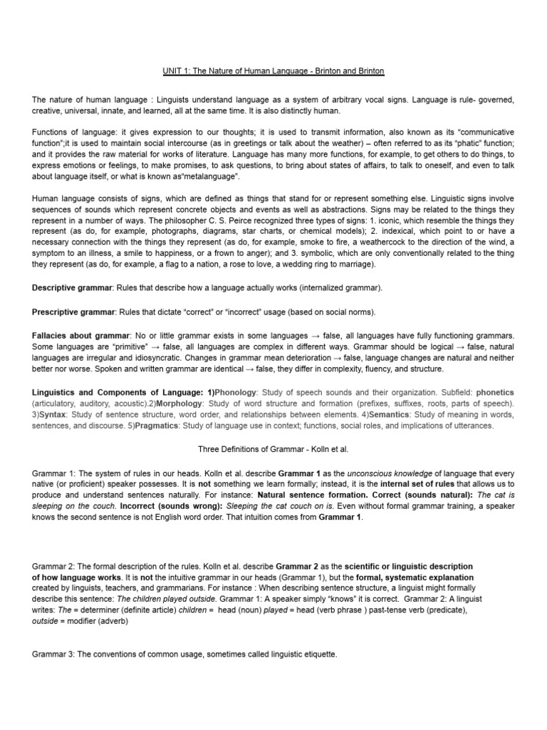 Understanding Human Language Basics | PDF | Phrase | English Language