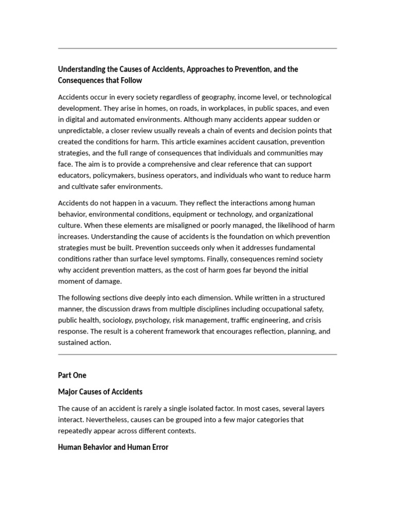 Accident Causes and Prevention Strategies | PDF | Risk | Psychological ...