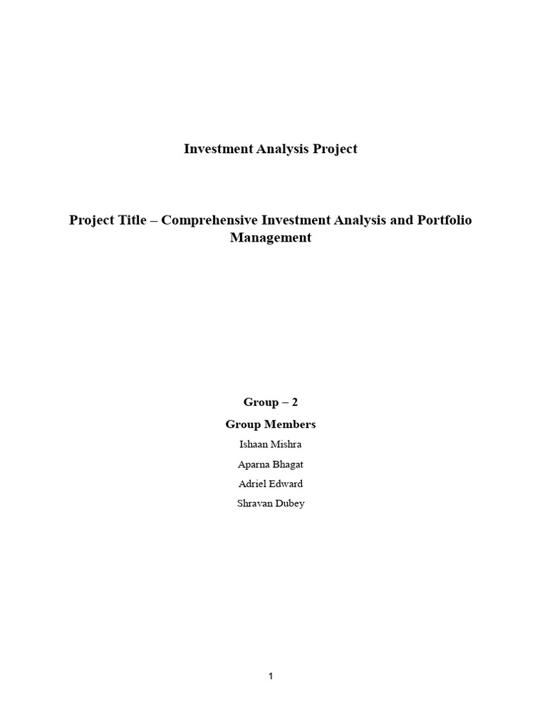Comprehensive Investment Analysis Guide | PDF | Investing | Valuation ...