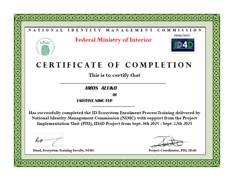 Id4d Certificate | PDF