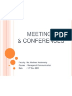 EFFECTIVE MEETINGS & CONFERENCES